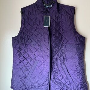 Karen Scott Women's Purple Quilted Vest